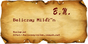 Beliczay Milán névjegykártya